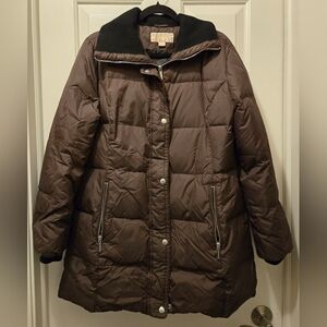 Michael Kors Puffer Quilted Down Filled Brown Coat Size M 10-12